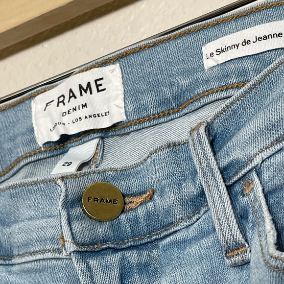 Frame Womens Light Blue Le Skinny Crop Jeanne Frayed Hem Skinny Jeans Size 29 - Picture 6 of 8